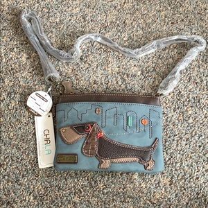 NWT Chala Indigo Dachshund Convertible Mini Purse.